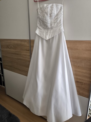Brautkleid satin weiß - weiß, a-linie