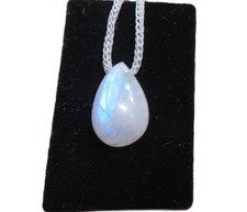 Mondstein blau Cabochon Anhänger quer gebohrt Nr. 5102