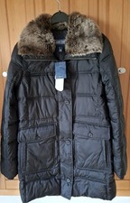 LANDS END Steppjacke, Wintermantel, schwarz, Webpelzkragen Primaloft Gr.S, Neu