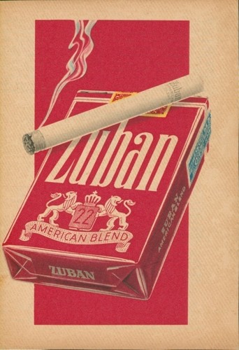Reklameblatt zuban zigaretten - reklameblatt,