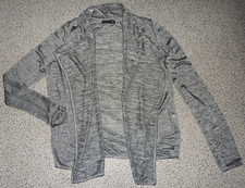 Damen Feinstrickjacke offen Schwarz/Grau Flammgarn Gr. 34 Blinddate