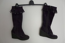 Damenstiefel mit Keilabsatz s.Oliver Wildlederoptik Gr. 36