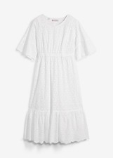 Neu Umstandskleid mit Ponchoärmel Gr. 48 Weiß Damen-Kleid Sommerkleid