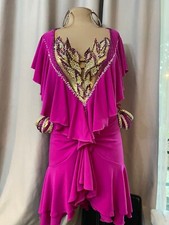 Neues Turnierkleid für lateinamerikanische Tänze (pink, Größe M)