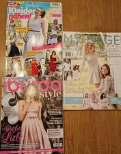3 Hefte Burda , Simply Kreativ, My Image  Nähen Schnittmuster Mode Topp