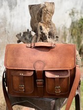 Neu Leder Aktentasche Arbeitstasche Schultertasche BAG Messenger UNI TASCHE