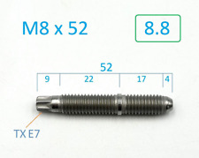 10 St. Longnose Stehbolzen M8x50 (M8x52) mit Torx 8.8 Zink-Nickel (Zylinderkopf)