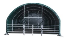Offenstall Weidezelt / Unterstand mit Gatter, 6,10 x 6,10 x 3,66m Rundbogenhalle