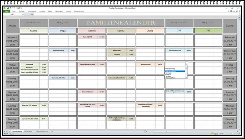 Digitaler familienkalender - digitaler,