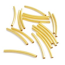 Metallperlen Röhrchen gebogen 25x2 mm Farbe Gold 50 Perlen nenad-design AN359