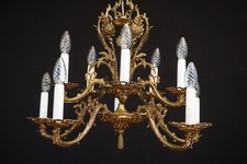 10 fl. spanischer  Kronleuchter Messing Peris Andreu restauriert