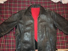VINTAGE GREENHIT HALFBELT CROP LEATHER JACKET - BLACK