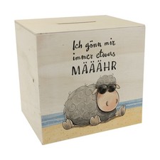 Schaf Spardose aus Holz mit