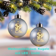 LED Weihnachtskugeln Christbaumkugeln 8 cm Glas Weihnachtsbaum Schmuck Engel 