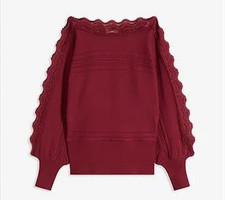 Feinstrickpullover mit Spitze