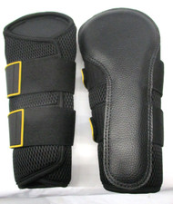 2x Gamaschen Softgamaschen Mesh schwarz/gelb  L Warmblut W5