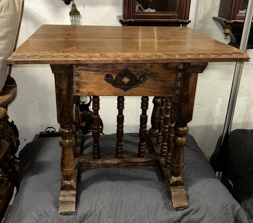 Antiker holz beistelltisch - antiker,