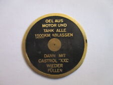 Typenschild Oldtimer Schild DKW Motoröl Castrol XXLTaler Messing plakette S38