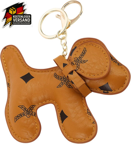 Leder taschenanhänger dackel - leder,