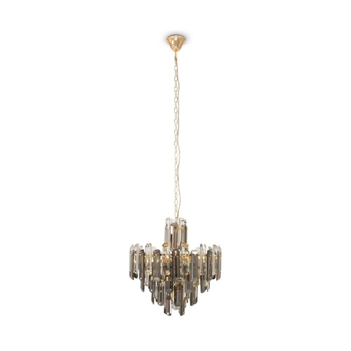 Pendelleuchte glas metall gold - metall,