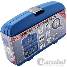 BGS KOMPRESSIONSTESTER-SATZ 8-tlg BENZIN MOTOR KOMPRESSION PRÜFER MESSER 0-20Bar