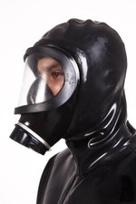 Schwarze Gummi Gasmaske mit