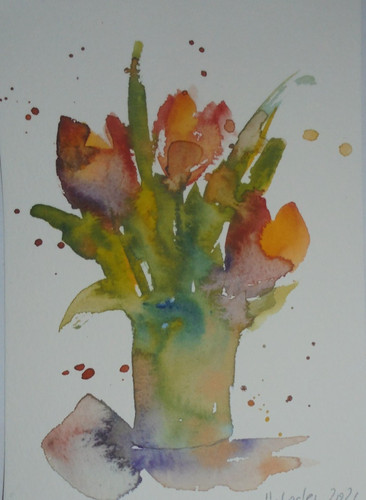 Orig aquarell tulpen - orig.aquarell, "tulpen"