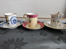 3 Mokka Tassen und Untertassen