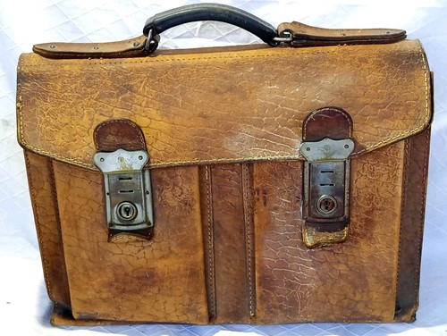 Leder aktentasche vintage - leder,