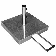 anndora® Sonnenschirmständer Dunkelgrau rollbar 55 kg Granit + 2 Adapter-Ringe