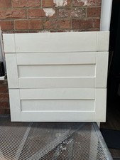 WEISS GEMASERTE MASSIVE EICHE KÜCHENSCHUBFRONTEN 800 BREIT x 720 mm HOCH LAGER DZ596