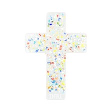 Glaskreuz bunt 25cm INRI aus