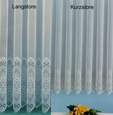 Gardine Vorhang Store aus edlem Jacquard mit schöner großer Bordüre weiß Typ232