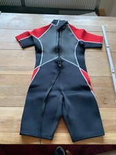 Kids Shorty Tauchanzug, Neopren, Pegaso, delphin, Gr. Kids M, 3 mm, rot, schwa