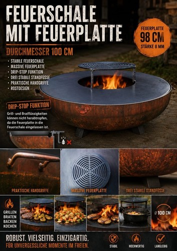 Feuerschale mit grill - mit,
