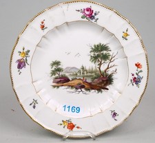 DM. 5861 Frankenthaler Porzellanmanufaktur Zierteller m. frühem Wellendekor 1799