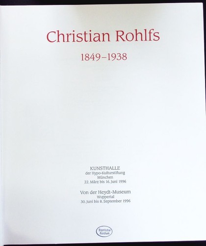 Christian rohlfs 1849 1938 - rohlfs., 1849-1938