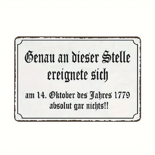 Blechschild genau dieser - an,