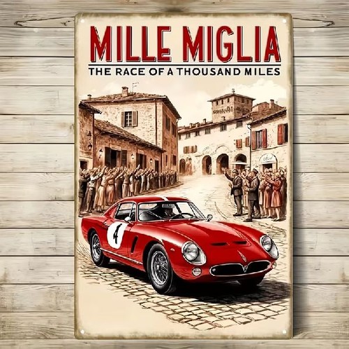 Blechschild milli miglia - miglia, 1000