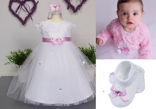 Taufkleid bolero stirnband - , +bolero