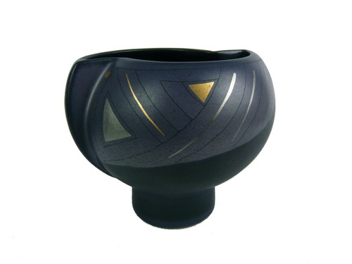 Kmk vase blau gold - vase, platin