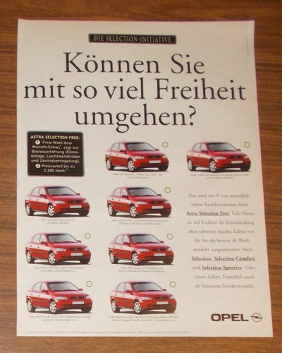 Seltene werbung opel - opel, astra