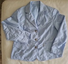 ATELIER CREATION flotter Blazer Gr 44 blau bleu Leicht Polyester getragen 