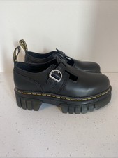 Dr. Martens Audrick Nappa Lux Plateau Mary Jane Schuhe UK Größe 6 schwarz