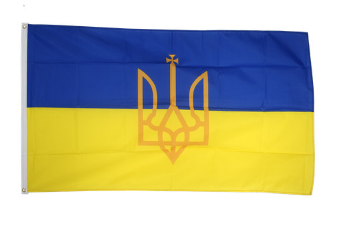 Fahne ukraine mit wappen - fahne,