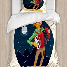 Musik Bettwäsche Set Fröhlich Akkordeon-Spieler