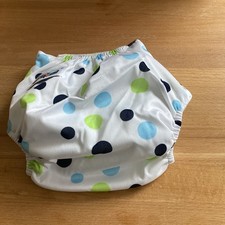 Schwimmwindel 0-9 Monate mitwachsend blau Pünktchen Babywindel (K71)