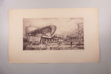 Radierung Horst Miesler Berlin Kongresshalle um 1970