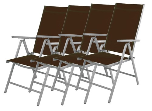 4er set alu klappsessel - alu,
