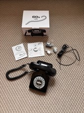 Opis 60s Retro Telefon Wählscheibe Festnetz schwarz 23x21x13cm 1,1kg 